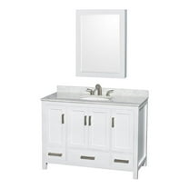Wyndham Collection Sheffield 48" Wood Single Bathroom Vanity in Chrome/White