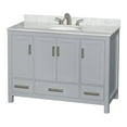 thumbnail image 1 of Wyndham Collection Sheffield 48" Wood Single Bathroom Vanity in Gray/White, 1 of 2