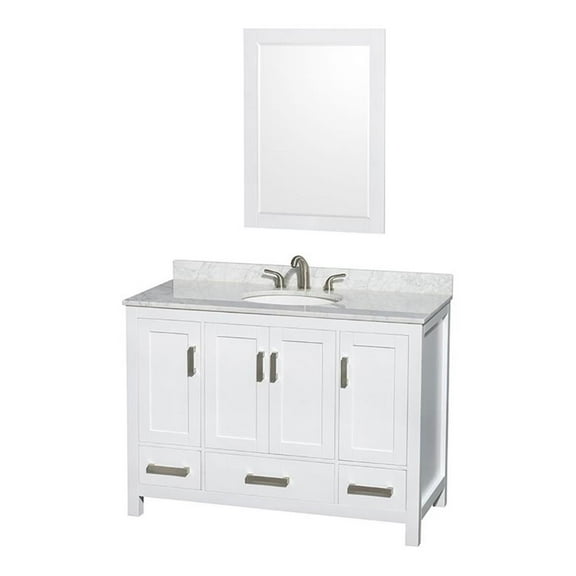 Wyndham Collection Sheffield 48" Wood Single Bathroom Vanity in White/Chrome