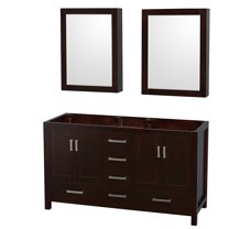 Wyndham Collection Sheffield 59" Cabinet Wood Double Bathroom Vanity in Espresso