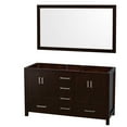 thumbnail image 1 of Wyndham Collection Sheffield 60 Inch Double Bathroom Vanity in Espresso, No Countertop, No Sinks, and 58 Inch Mirror, 1 of 7