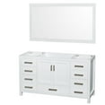 thumbnail image 1 of Wyndham Collection Sheffield 59" Mirror Wood Single Bathroom Vanity in White, 1 of 7