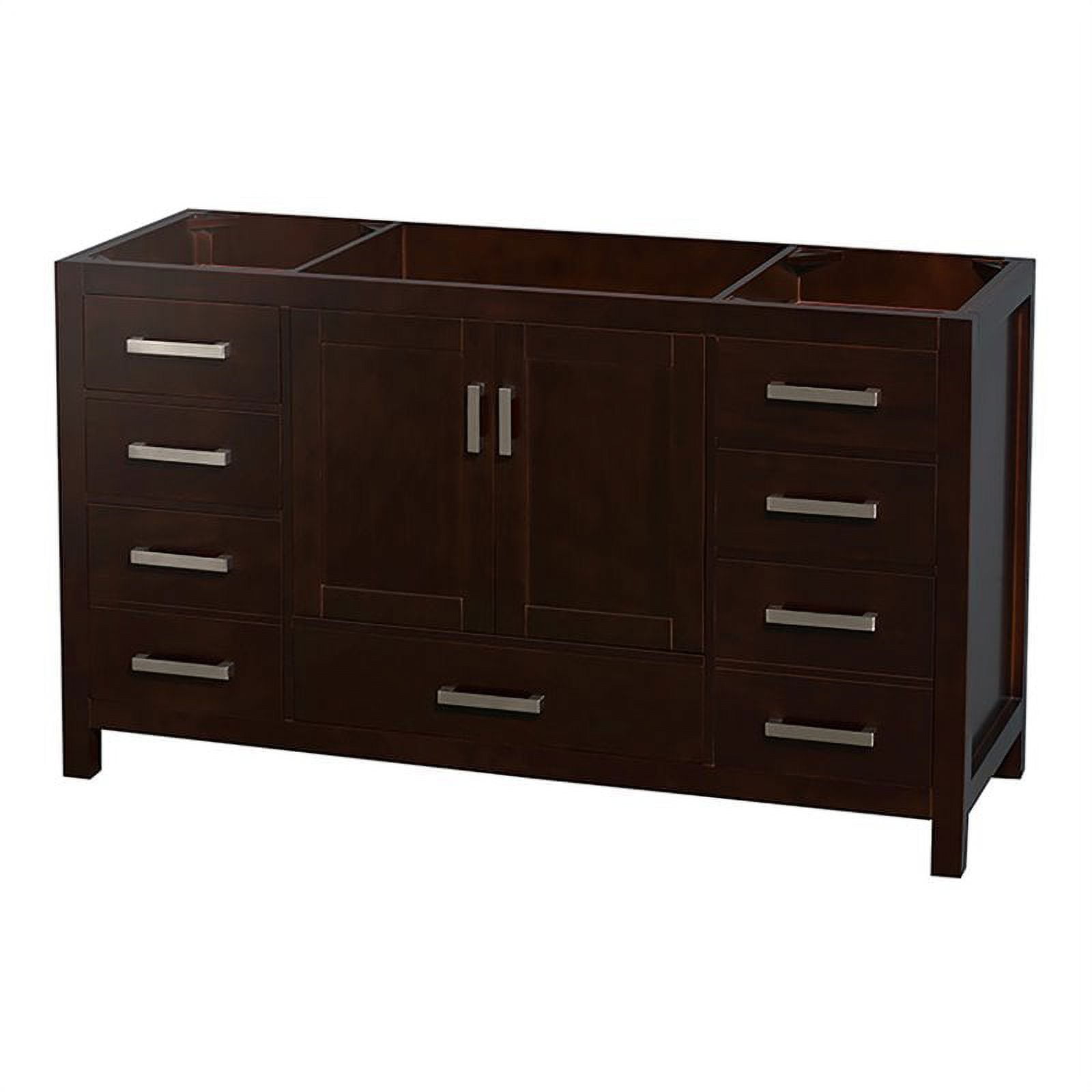 Sheffield Espresso Solid Wood 59" Single Freestanding Vanity Base
