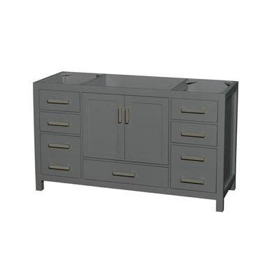 Wyndham Collection Sheffield 59" Wood Single Bathroom Vanity in Dark Gray