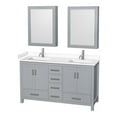 thumbnail image 1 of Wyndham Collection Sheffield 60" Marble & Wood Double Bathroom Vanity in Gray, 1 of 3