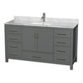 thumbnail image 1 of Wyndham Collection Sheffield 60" Metal Single Bathroom Vanity in Dark Gray, 1 of 3