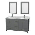 thumbnail image 1 of Wyndham Collection Sheffield 60" Mirror Wood Double Bathroom Vanity in Dark Gray, 1 of 3