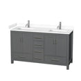thumbnail image 1 of Wyndham Collection Sheffield 60" Wood Double Bathroom Vanity in Dark Gray, 1 of 4