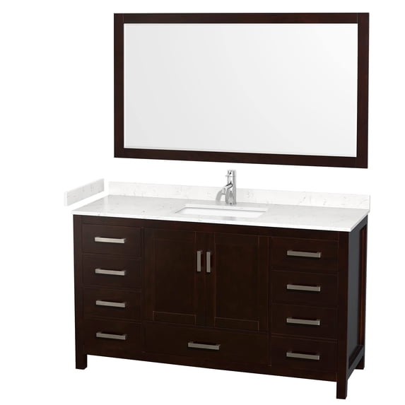 Wyndham Collection Sheffield 60" Wood Single Bathroom Vanity in Espresso/Chrome
