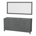 thumbnail image 1 of Wyndham Collection Sheffield 71" Mirror Wood Double Bathroom Vanity in Dark Gray, 1 of 2
