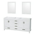 thumbnail image 1 of Wyndham Collection Sheffield 71" Mirrors Wood Double Bathroom Vanity in White, 1 of 6