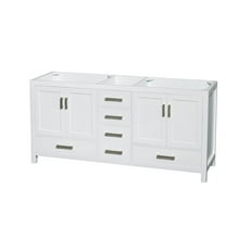 Wyndham Collection Sheffield 71" No Mirror Wood Double Bathroom Vanity in White