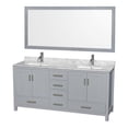 thumbnail image 1 of Wyndham Collection Sheffield 72" Marble Double Bathroom Vanity in Gray/White, 1 of 2