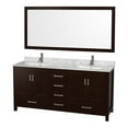 thumbnail image 1 of Wyndham Collection Sheffield 72" Marble Double Bathroom Vanity in White/Espresso, 1 of 3