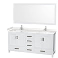 thumbnail image 1 of Wyndham Collection Sheffield 72" Mirror Wood Double Bathroom Vanity in White, 1 of 4
