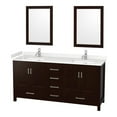 thumbnail image 1 of Wyndham Collection Sheffield 72" Mirrors Wood Double Bathroom Vanity in Espresso, 1 of 3