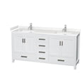 thumbnail image 1 of Wyndham Collection Sheffield 72" No Mirror Wood Double Bathroom Vanity in White, 1 of 4