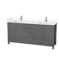 thumbnail image 1 of Wyndham Collection Sheffield 72" Wood Double Bathroom Vanity in Dark Gray, 1 of 4