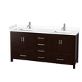 thumbnail image 1 of Wyndham Collection Sheffield 72" Wood Double Bathroom Vanity in Espresso, 1 of 4