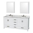 thumbnail image 1 of Wyndham Collection Sheffield 72" Wood Double Bathroom Vanity in White/Chrome, 1 of 3