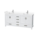 thumbnail image 1 of Wyndham Collection Sheffield 72" Wood Double Bathroom Vanity in White, 1 of 4