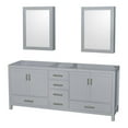 thumbnail image 1 of Wyndham Collection Sheffield 80 Inch Double Bathroom Vanity in Gray, No Countertop, No Sink, and Medicine Cabinets, 1 of 2