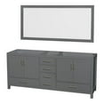 thumbnail image 1 of Wyndham Collection Sheffield 79" Mirror Wood Double Bathroom Vanity in Dark Gray, 1 of 2