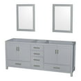 thumbnail image 1 of Wyndham Collection Sheffield 79" Mirrors Wood Double Bathroom Vanity in Gray, 1 of 6