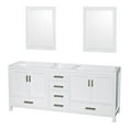 thumbnail image 1 of Wyndham Collection Sheffield 79" Mirrors Wood Double Bathroom Vanity in White, 1 of 6