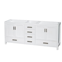 Wyndham Collection Sheffield 79" No Mirror Wood Double Bathroom Vanity in White