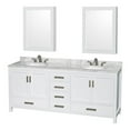 thumbnail image 1 of Wyndham Collection Sheffield 80" Metal Double Bathroom Vanity in White/Chrome, 1 of 3