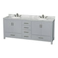 thumbnail image 1 of Wyndham Collection Sheffield 80" Metal Double Bathroom Vanity in White/Gray, 1 of 2
