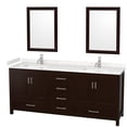 thumbnail image 1 of Wyndham Collection Sheffield 80" Mirrors Wood Double Bathroom Vanity in Espresso, 1 of 4