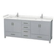 thumbnail image 1 of Wyndham Collection Sheffield 80" No Mirror Wood Double Bathroom Vanity in Gray, 1 of 3