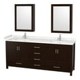 thumbnail image 1 of Wyndham Collection Sheffield 80" Solid Wood Double Bathroom Vanity in Espresso, 1 of 3