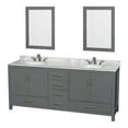 thumbnail image 1 of Wyndham Collection Sheffield 80" Wood Double Bathroom Vanity in Dark Gray/White, 1 of 3