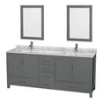 thumbnail image 1 of Wyndham Collection Sheffield 80" Wood/Metal Double Bathroom Vanity in Dark Gray, 1 of 3