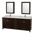 thumbnail image 1 of Wyndham Collection Sheffield 80" Wood & Metal Double Bathroom Vanity in Espresso, 1 of 3