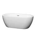 thumbnail image 1 of Soho 60 Inch Freestanding Bathtub in White with Polished Chrome Drain and Overflow Trim, 1 of 5