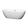 thumbnail image 1 of 68" Center Drain Soaking Tub in White with Brushed Nickel Drain, 1 of 5