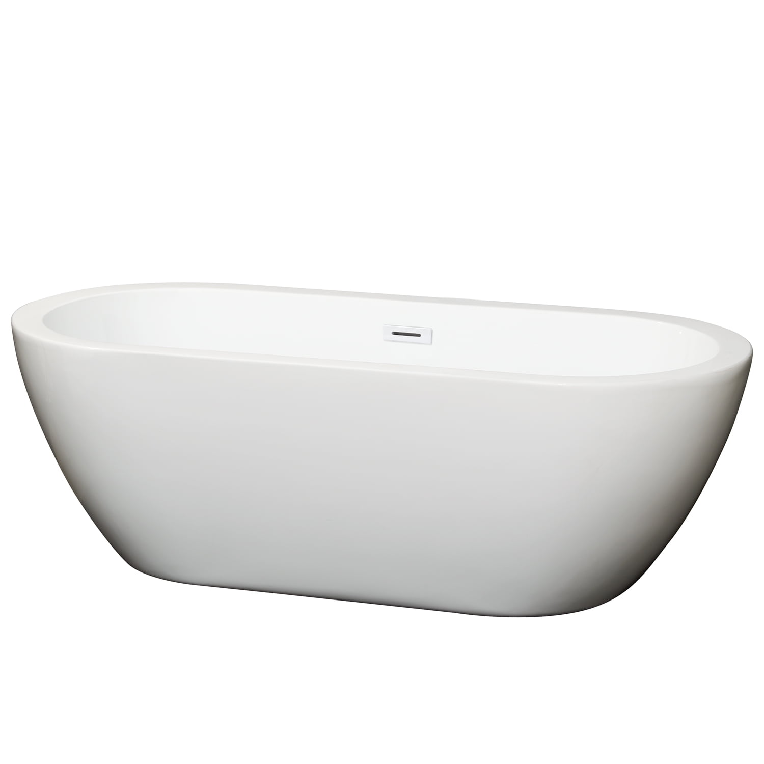 Soho 68'' Shiny White Freestanding Acrylic Soaking Bathtub
