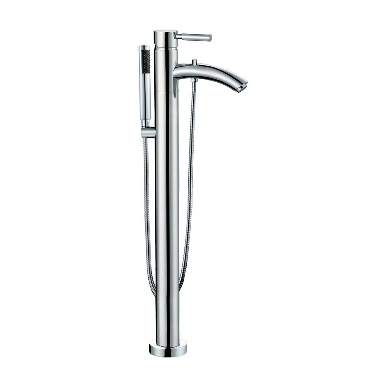Taron Polished Chrome Freestanding Tub Filler with Hand Shower