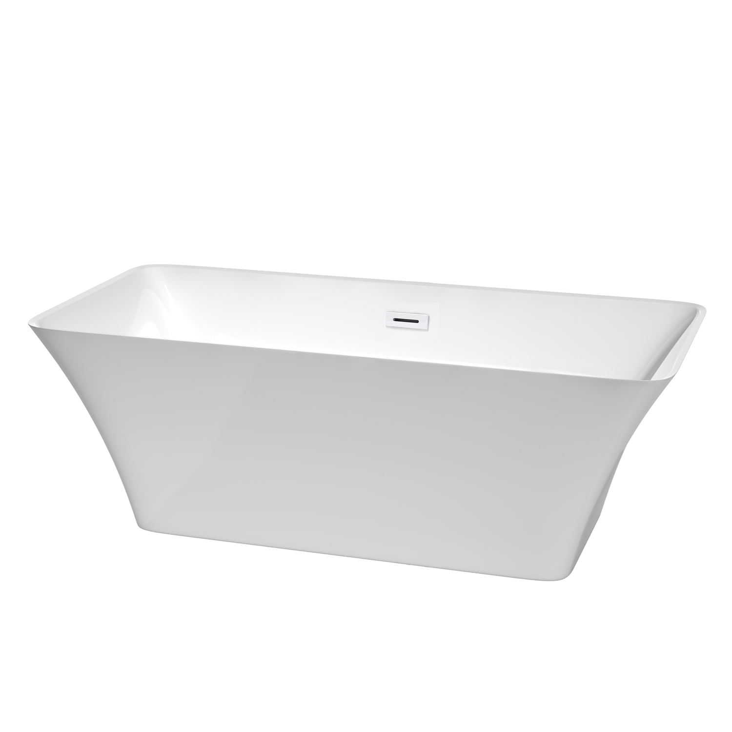 Tiffany 67'' Shiny White Acrylic Freestanding Bathtub