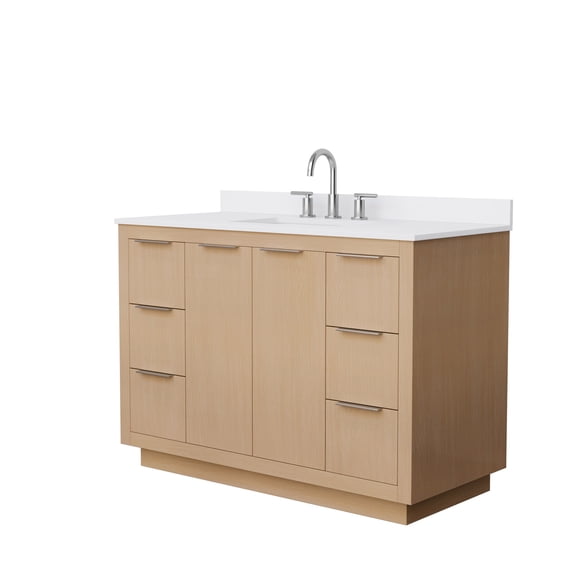 Wyndham Collection WCF282848SLSWCUS3MXX Maroni 48" Free Standing Single Basin Vanity Set -