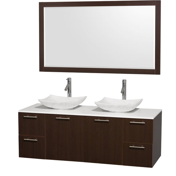 Wyndham Collection WCR410060DESWSGS6M58 60 in. Double Bathro