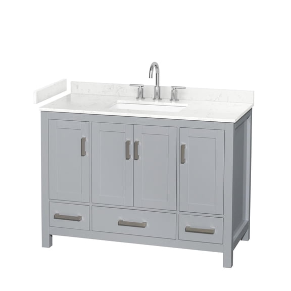 Wyndham Collection WCS141448SGYC2US3MXX Sheffield 48" Free Standing Single Basin Vanity