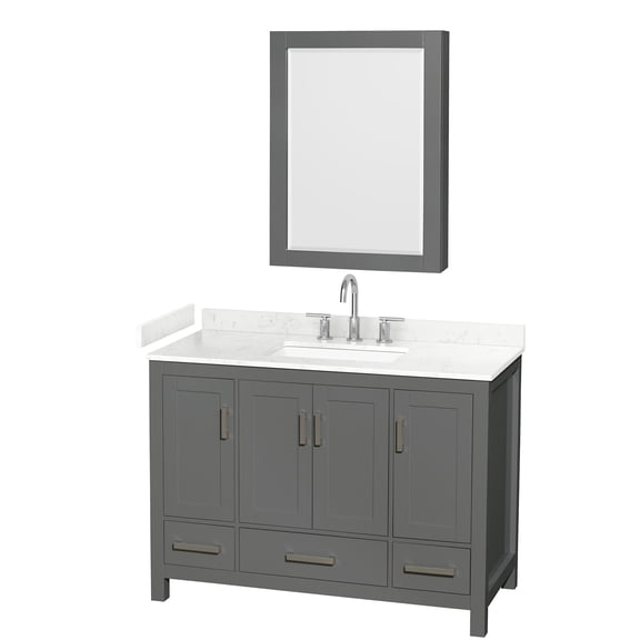 Wyndham Collection WCS141448SKGC2US3MED Sheffield 48" Free Standing Single Basin Vanity