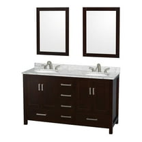 Wyndham Collection WCS141460DES Sheffield 60-in. Double Bathroom Vanity Set with Mirrors - Espresso