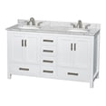 thumbnail image 1 of Wyndham Collection WCS141460DWH Sheffield 60-in. Double Bathroom Vanity - White, 1 of 3