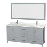 Wyndham Collection Wcs141472d-Qtz-Unsm70 Sheffield 72" Free Standing Double Basin Vanity